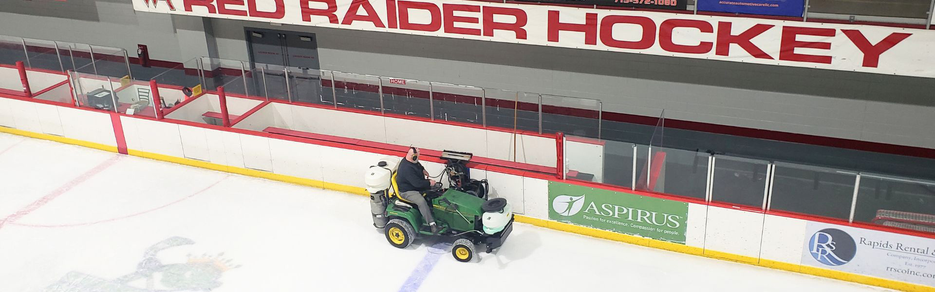 Hockey rink dasher boards and glass